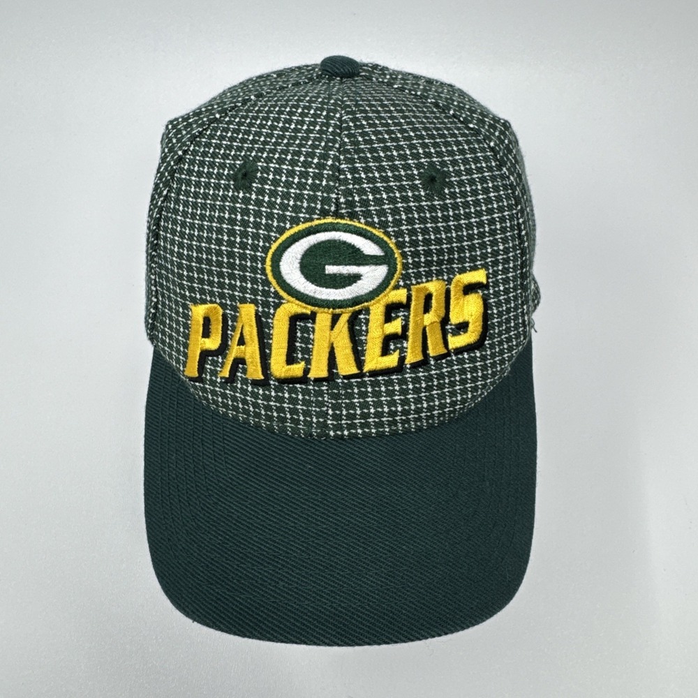 Vintage Logo Athletic Green Bay Packers NFL Pro Line Hat strapback Plaid